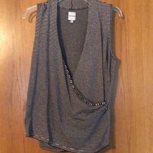 L Nic +Zoe black and cream vest